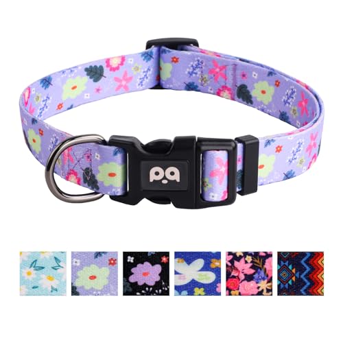 QQPETS Verstellbares, weiches Hundehalsband: Blumendruck, Rosa, mehrfarbig, niedliche Muster für XS, S, M, L, Haustier, Mädchen, Jungen, Welpen, Spazierengehen, Laufen, Training QQPETS Verstellbares, weiches Hundehalsband: Blumendruck, Rosa, mehrfarbig, niedliche Muster für XS, S, M, L, Haustier, Mädchen, Jungen, Welpen, Spazierengehen, Laufen, Training von QQPETS