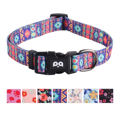 QQPETS Verstellbares, weiches Hundehalsband: Blumendruck, Rosa, mehrfarbig, niedliche Muster für XS, S, M, L, Haustier, Mädchen, Jungen, Welpen, Spazierengehen, Laufen, Training QQPETS Verstellbares, weiches Hundehalsband: Blumendruck, Rosa, mehrfarbig, niedliche Muster für XS, S, M, L, Haustier, Mädchen, Jungen, Welpen, Spazierengehen, Laufen, Training von QQPETS
