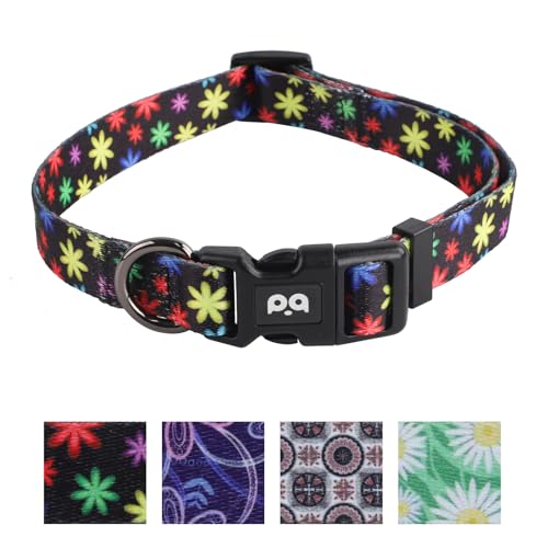 QQPETS Verstellbares, weiches Hundehalsband: Blumendruck, Rosa, mehrfarbig, niedliche Muster für XS, S, M, L, Haustier, Mädchen, Jungen, Welpen, Spazierengehen, Laufen, Training QQPETS Verstellbares, weiches Hundehalsband: Blumendruck, Rosa, mehrfarbig, niedliche Muster für XS, S, M, L, Haustier, Mädchen, Jungen, Welpen, Spazierengehen, Laufen, Training von QQPETS