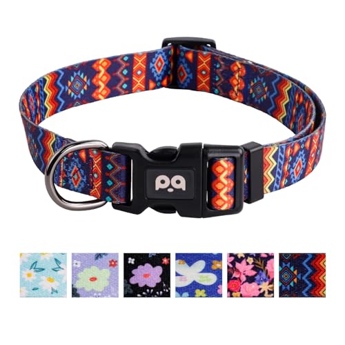 QQPETS Verstellbares, weiches Hundehalsband: Blumendruck, Rosa, mehrfarbig, niedliche Muster für XS, S, M, L, Haustier, Mädchen, Jungen, Welpen, Spazierengehen, Laufen, Training QQPETS Verstellbares, weiches Hundehalsband: Blumendruck, Rosa, mehrfarbig, niedliche Muster für XS, S, M, L, Haustier, Mädchen, Jungen, Welpen, Spazierengehen, Laufen, Training von QQPETS