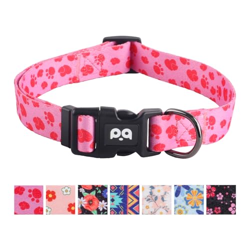 QQPETS Verstellbares, weiches Hundehalsband: Blumendruck, Rosa, mehrfarbig, niedliche Muster für XS, S, M, L, Haustier, Mädchen, Jungen, Welpen, Spazierengehen, Laufen, Training QQPETS Verstellbares, weiches Hundehalsband: Blumendruck, Rosa, mehrfarbig, niedliche Muster für XS, S, M, L, Haustier, Mädchen, Jungen, Welpen, Spazierengehen, Laufen, Training von QQPETS
