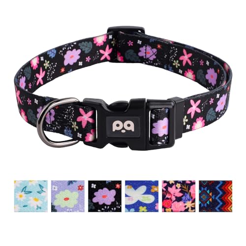 QQPETS Verstellbares, weiches Hundehalsband: Blumendruck, Rosa, mehrfarbig, niedliche Muster für XS, S, M, L, Haustier, Mädchen, Jungen, Welpen, Spazierengehen, Laufen, Training QQPETS Verstellbares, weiches Hundehalsband: Blumendruck, Rosa, mehrfarbig, niedliche Muster für XS, S, M, L, Haustier, Mädchen, Jungen, Welpen, Spazierengehen, Laufen, Training von QQPETS