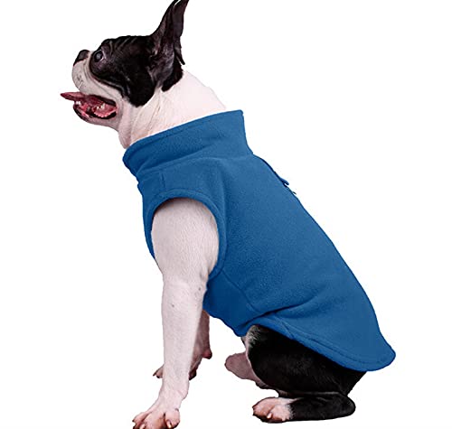 QSCTYG Hund Pullover Haustierhund Fleece Kabelbaum Weste Jumper Pullover Mantel for kleine mittlere Hunde 556 (Color : Blue, Size : M) von QSCTYG
