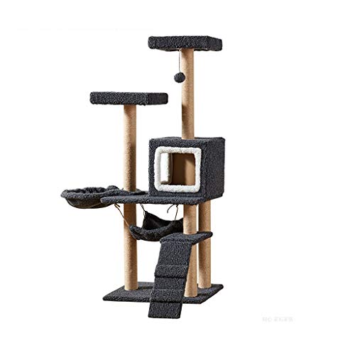 Katzen Kratzbäume matten Cat Klettergerüst Turnhalle Turm Häuser und Eigentumswohnungen 52 × 37 × 130 cm (Color : B, Size : 52×37×130cm) von QSJY