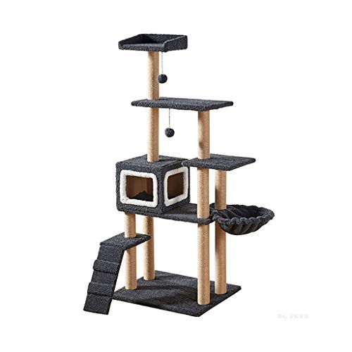Katzen Kratzbäume matten Cat Klettergerüst Turnhalle Turm Häuser und Eigentumswohnungen 60 × 50 × 150 cm (Color : A, Size : 60×50×150cm) von QSJY