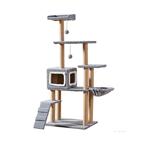 Katzen Kratzbäume matten Cat Klettergerüst Turnhalle Turm Häuser und Eigentumswohnungen 60 × 50 × 150 cm (Color : B, Size : 60×50×150cm) von QSJY