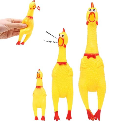 QSLKI 3 Stück Gummi Schreiend Hühner Spielzeug, Gelb Gummi Quietschen Hühner Spielzeug Neuheit und Dauerhaft Gummi Huhn Haustiere Schreien Spielhundegeschenk QSLKI 3 Stück Gummi Schreiend Hühner Spielzeug, Gelb Gummi Quietschen Hühner Spielzeug Neuheit und Dauerhaft Gummi Huhn Haustiere Schreien Spielhundegeschenk von QSLKI