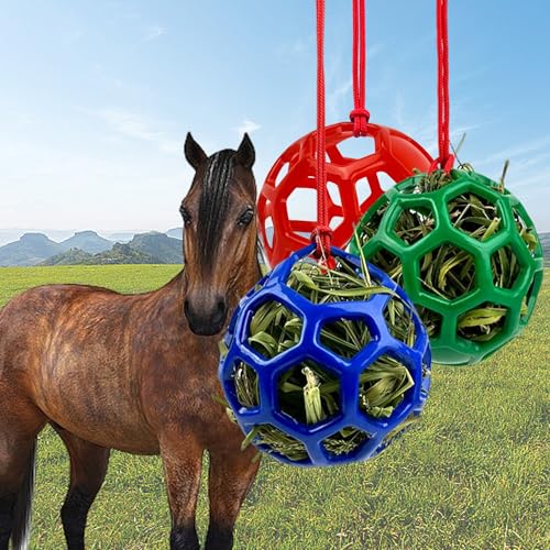 QSLKI 3PCS Hay Slowfeeder, Hängende Heu Das Füttern Verlangsamen, Stall Spielzeug für Pferde, Heuraufe Pferd, Pferde Futterball Spielzeug Für Pferde, Heuballen für Pferde, Ziegen, zum Stressabbau QSLKI 3PCS Hay Slowfeeder, Hängende Heu Das Füttern Verlangsamen, Stall Spielzeug für Pferde, Heuraufe Pferd, Pferde Futterball Spielzeug Für Pferde, Heuballen für Pferde, Ziegen, zum Stressabbau von QSLKI