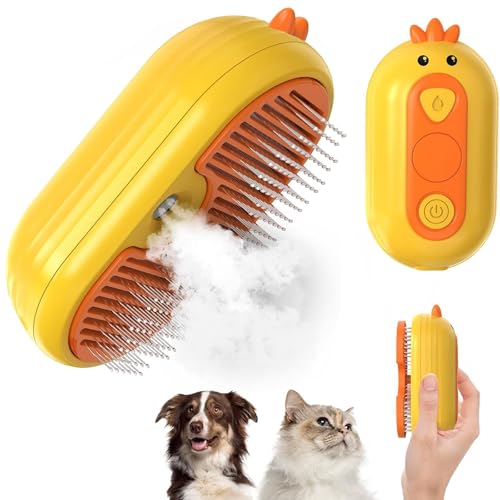 3-In-1 KatzenbüRste mit Dampf für die Haustierpflege, Katzen Dampfbürste mit Spray für lang und kurzhaarige Katzen und Hunde, Selbstreinigender Hundebürste mit Dampf Haustiere mit Wassertank 3-In-1 KatzenbüRste mit Dampf für die Haustierpflege, Katzen Dampfbürste mit Spray für lang und kurzhaarige Katzen und Hunde, Selbstreinigender Hundebürste mit Dampf Haustiere mit Wassertank von QSMYOYE