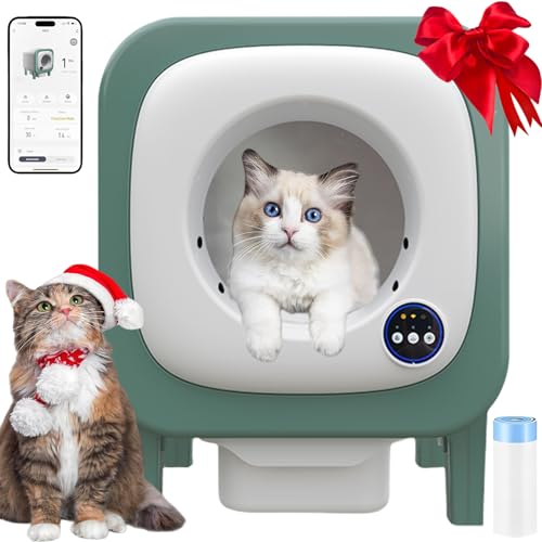 Selbstreinigende Katzentoilette, 72L Katzenklo Selbstreinigend/Neu aufgerüstete Desodorierungstechnologie/360° Rund Auslaufsicher/APP-Steuerung Automatische Elektrisches Katzenklo für Mehrere Katzen Selbstreinigende Katzentoilette, 72L Katzenklo Selbstreinigend/Neu aufgerüstete Desodorierungstechnologie/360° Rund Auslaufsicher/APP-Steuerung Automatische Elektrisches Katzenklo für Mehrere Katzen von QSMYOYE