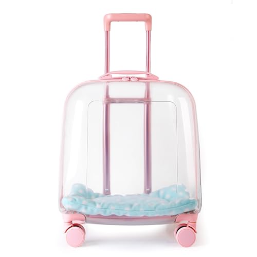 QTANZIQI Haustier-Trolley für unterwegs, tragbare Katzentasche, Haustiergepäck, atmungsaktiv, Katzenwagen ist perfekt für Reisen/Spaziergänge (Farbe: 02) von QTANZIQI
