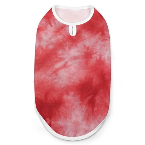 Batik-T-Shirt, für Hunde, Katzen, ärmellos, Tanktop, atmungsaktiv, für kleine Welpen, Größe XL, Rot Batik-T-Shirt, für Hunde, Katzen, ärmellos, Tanktop, atmungsaktiv, für kleine Welpen, Größe XL, Rot von QTAVETEND