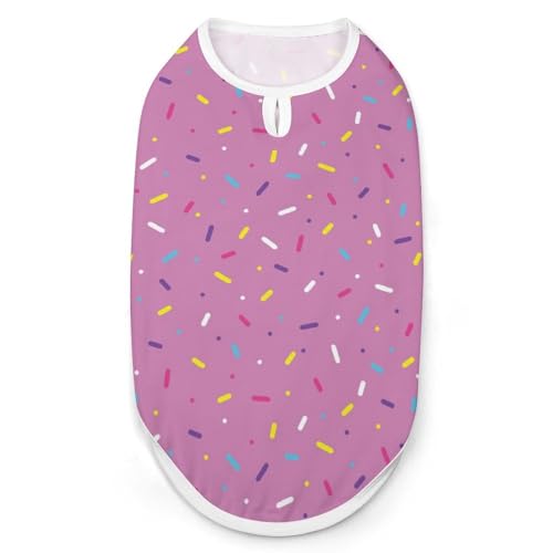 Buntes Hunde-Shirt, Donut-Glasur mit Streuseln, für Haustiere, Katzen, ärmellos, Tanktop, atmungsaktiv, für kleine Welpen, Größe XL Buntes Hunde-Shirt, Donut-Glasur mit Streuseln, für Haustiere, Katzen, ärmellos, Tanktop, atmungsaktiv, für kleine Welpen, Größe XL von QTAVETEND