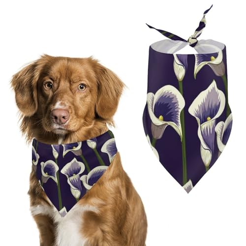 Calla Lily Dreieckstuch für Hunde, verstellbar, atmungsaktiv, weich, für kleine, mittelgroße und große Hunde Calla Lily Dreieckstuch für Hunde, verstellbar, atmungsaktiv, weich, für kleine, mittelgroße und große Hunde von QTAVETEND