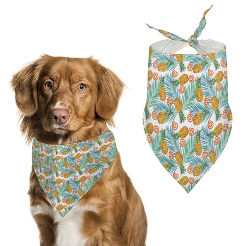 Dreieckstuch für Haustiere, Ananas mit Palmblatt, verstellbar, atmungsaktiv, weich, für kleine, mittelgroße und große Hunde Dreieckstuch für Haustiere, Ananas mit Palmblatt, verstellbar, atmungsaktiv, weich, für kleine, mittelgroße und große Hunde von QTAVETEND