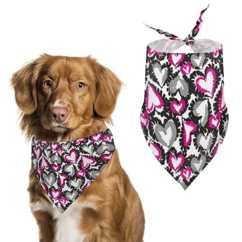 Dreieckstuch für Haustiere, Hunde, verstellbar, atmungsaktiv, weich, für kleine, mittelgroße und große Hunde, Schwarz Dreieckstuch für Haustiere, Hunde, verstellbar, atmungsaktiv, weich, für kleine, mittelgroße und große Hunde, Schwarz von QTAVETEND