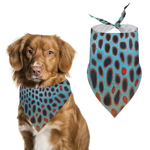 Dreieckstuch für Hunde, Regenbogen-Forellenhaut, Forellenkunst, verstellbar, atmungsaktiv, weich, für kleine, mittelgroße und große Hunde Dreieckstuch für Hunde, Regenbogen-Forellenhaut, Forellenkunst, verstellbar, atmungsaktiv, weich, für kleine, mittelgroße und große Hunde von QTAVETEND
