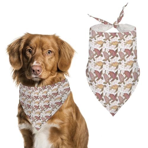 Dreieckstuch für Hunde, Wasserfarben, niedliches Schildkröten-Design, verstellbar, atmungsaktiv, weich, für kleine, mittelgroße und große Hunde Dreieckstuch für Hunde, Wasserfarben, niedliches Schildkröten-Design, verstellbar, atmungsaktiv, weich, für kleine, mittelgroße und große Hunde von QTAVETEND