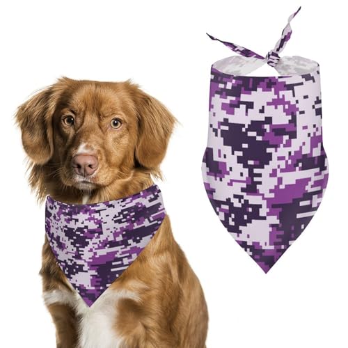 Dreieckstuch für Hunde, digital, Camouflage, Waldstruktur, verstellbar, atmungsaktiv, weich, für kleine, mittelgroße und große Hunde Dreieckstuch für Hunde, digital, Camouflage, Waldstruktur, verstellbar, atmungsaktiv, weich, für kleine, mittelgroße und große Hunde von QTAVETEND