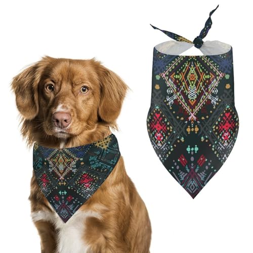 Dreieckstuch für Hunde, ethnischer Tribal-Stil, Boho-Stil, verstellbar, atmungsaktiv, weich, für kleine, mittelgroße und große Hunde Dreieckstuch für Hunde, ethnischer Tribal-Stil, Boho-Stil, verstellbar, atmungsaktiv, weich, für kleine, mittelgroße und große Hunde von QTAVETEND