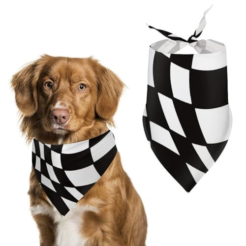 Dreieckstuch für Hunde, verstellbar, atmungsaktiv, weich, für kleine, mittelgroße und große Hunde, Schwarz und Weiß Dreieckstuch für Hunde, verstellbar, atmungsaktiv, weich, für kleine, mittelgroße und große Hunde, Schwarz und Weiß von QTAVETEND