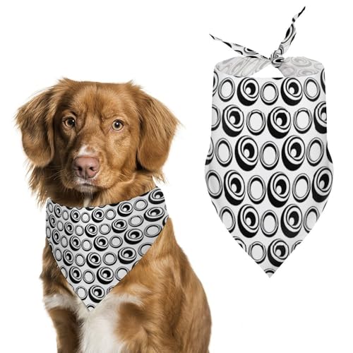 Dreieckstuch für Hunde, verstellbar, atmungsaktiv, weich, für kleine, mittelgroße und große Hunde, Schwarz und Weiß Dreieckstuch für Hunde, verstellbar, atmungsaktiv, weich, für kleine, mittelgroße und große Hunde, Schwarz und Weiß von QTAVETEND