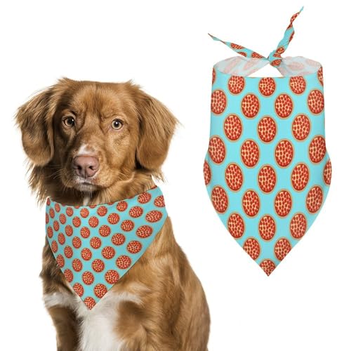 Dreieckstuch mit Pizza-Pepperoni-Muster, verstellbar, atmungsaktiv, weich, für kleine, mittelgroße und große Hunde Dreieckstuch mit Pizza-Pepperoni-Muster, verstellbar, atmungsaktiv, weich, für kleine, mittelgroße und große Hunde von QTAVETEND