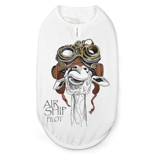 Hunde-Shirt, Giraffe im Steampunk-Helm, für Haustiere, Katzen, ärmellos, Tanktop, atmungsaktiv, für kleine Welpen, Größe XXL Hunde-Shirt, Giraffe im Steampunk-Helm, für Haustiere, Katzen, ärmellos, Tanktop, atmungsaktiv, für kleine Welpen, Größe XXL von QTAVETEND