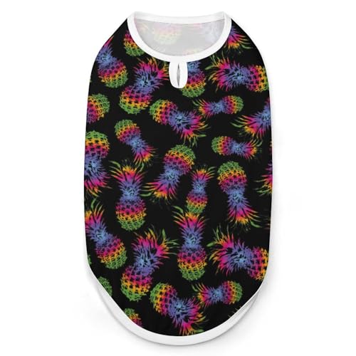 Hunde-Shirt, Motiv: Ananas-Skizze, tropische Früchte, für Haustiere, Katzen, ärmellos, Tanktop, atmungsaktiv, für kleine Welpen, Größe XL Hunde-Shirt, Motiv: Ananas-Skizze, tropische Früchte, für Haustiere, Katzen, ärmellos, Tanktop, atmungsaktiv, für kleine Welpen, Größe XL von QTAVETEND