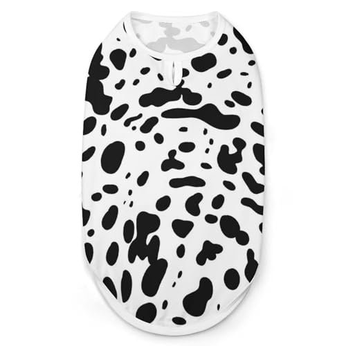 Hunde-Shirt, Motiv: Dalmatiner, ärmellos, Tanktop, atmungsaktiv, für kleine Welpen, Größe XL, Schwarz und Weiß Hunde-Shirt, Motiv: Dalmatiner, ärmellos, Tanktop, atmungsaktiv, für kleine Welpen, Größe XL, Schwarz und Weiß von QTAVETEND