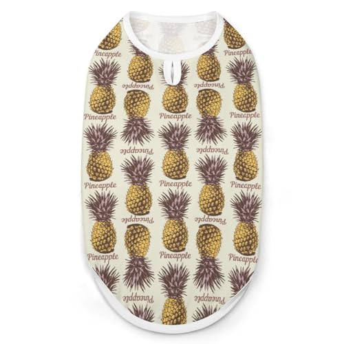 Hunde-Shirt, Retro-Stil, Ananas, Haustier, Katzen, ärmellos, Tanktop, atmungsaktiv, für kleine Welpen, Größe M Hunde-Shirt, Retro-Stil, Ananas, Haustier, Katzen, ärmellos, Tanktop, atmungsaktiv, für kleine Welpen, Größe M von QTAVETEND