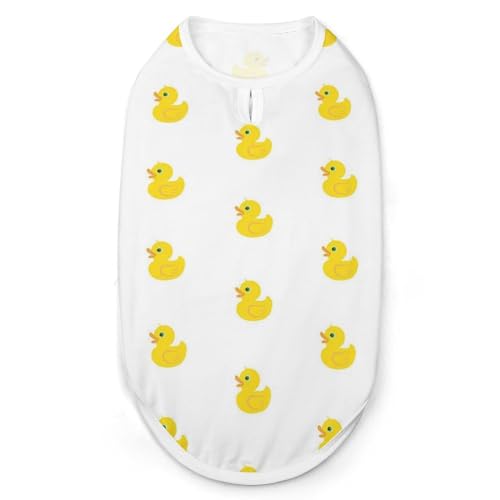 Hunde-Shirt, gelbe Gummiente, für Haustiere, Katzen, ärmellos, Tanktop, atmungsaktiv, für kleine Welpen, Größe M Hunde-Shirt, gelbe Gummiente, für Haustiere, Katzen, ärmellos, Tanktop, atmungsaktiv, für kleine Welpen, Größe M von QTAVETEND