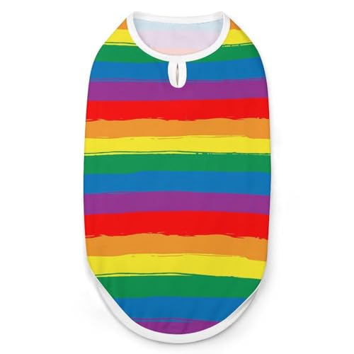 Hunde-Shirt, gestreift, für Haustiere, Katzen, ärmellos, Tanktop, atmungsaktiv, für kleine Welpen, Größe S Hunde-Shirt, gestreift, für Haustiere, Katzen, ärmellos, Tanktop, atmungsaktiv, für kleine Welpen, Größe S von QTAVETEND