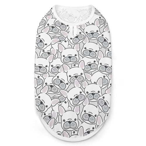 Niedliche französische Bulldogge, Haustier-T-Shirt, ärmellos, Tanktop, atmungsaktiv, für kleine Welpen, Größe XL Niedliche französische Bulldogge, Haustier-T-Shirt, ärmellos, Tanktop, atmungsaktiv, für kleine Welpen, Größe XL von QTAVETEND