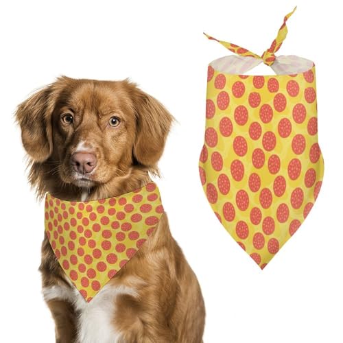 Pepperoni Dreieckstuch für Hunde, Pizza-Muster, verstellbar, atmungsaktiv, weich, für kleine, mittelgroße und große Hunde Pepperoni Dreieckstuch für Hunde, Pizza-Muster, verstellbar, atmungsaktiv, weich, für kleine, mittelgroße und große Hunde von QTAVETEND