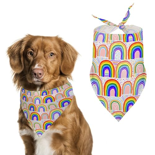Schönes, farbenfrohes Regenbogen-Dreieckstuch für Haustiere, Hunde, Halstuch, Halstuch, Halstuch, Halstuch, Halstuch, Halstuch, Halstuch, Halstuch, Halsband Schönes, farbenfrohes Regenbogen-Dreieckstuch für Haustiere, Hunde, Halstuch, Halstuch, Halstuch, Halstuch, Halstuch, Halstuch, Halstuch, Halstuch, Halsband von QTAVETEND