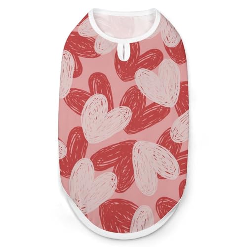Valentinstag-Hunde-Shirt, Haustier-Katzen-T-Shirt, ärmelloses Tanktop, atmungsaktives Weste, T-Shirt für kleine Welpen, Größe XXL Valentinstag-Hunde-Shirt, Haustier-Katzen-T-Shirt, ärmelloses Tanktop, atmungsaktives Weste, T-Shirt für kleine Welpen, Größe XXL von QTAVETEND