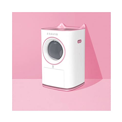 Katzentoilette Innovative Automatikkatze-Wurf-Box intelligente automatische Reinigung elektrischer Shovel-Katzen-Toiletten-Anti-Geruch, vollständig geschlossen groß Katzenklo (Color : Pink) von QTBH