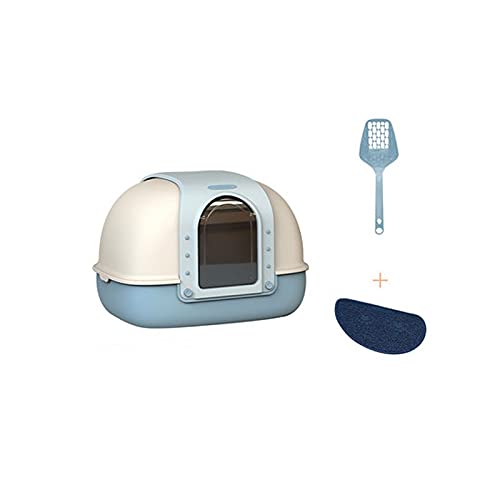 Katzentoilette Leichte und vollständig geschlossene Wurfbox, große Katzen-Toilette, Deodorant und spritzwassergeschütztes Katzen-Bett-Bett mit Katzenschaufel und Fußkissen Katzenklo ( Color : Blue ) Katzentoilette Leichte und vollständig geschlossene Wurfbox, große Katzen-Toilette, Deodorant und spritzwassergeschütztes Katzen-Bett-Bett mit Katzenschaufel und Fußkissen Katzenklo ( Color : Blue ) von QTBH