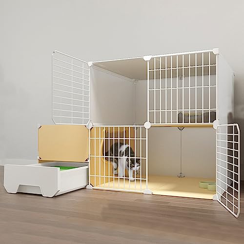 Abnehmbarer großer Metall-Katzenkäfig für Haustiere, großer Katzenkäfig für den Innenbereich mit Katzentoilette, Katzentoilette, stabile Bodenplattform, zusammenklappbares Katzenhaus für 1–3 Katzen Abnehmbarer großer Metall-Katzenkäfig für Haustiere, großer Katzenkäfig für den Innenbereich mit Katzentoilette, Katzentoilette, stabile Bodenplattform, zusammenklappbares Katzenhaus für 1–3 Katzen von QTQHOME