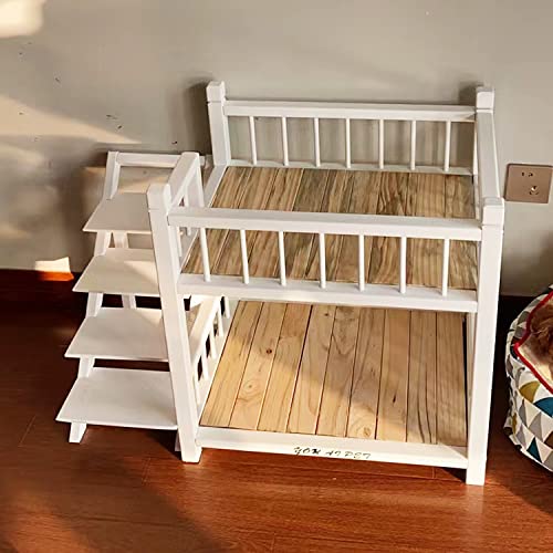 QTQHOME Haustierbett mit Holzrahmen, für Katzen und Hunde, Doppelbett mit Treppe, Hundebett, Ständer, perfekt für große/extra große Hunde, moderner Stil, wasserdicht, abnehmbar, leicht zu reinigen, QTQHOME Haustierbett mit Holzrahmen, für Katzen und Hunde, Doppelbett mit Treppe, Hundebett, Ständer, perfekt für große/extra große Hunde, moderner Stil, wasserdicht, abnehmbar, leicht zu reinigen, von QTQHOME