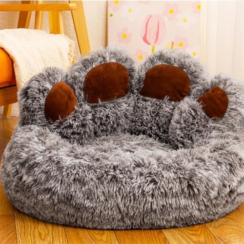 Katzenhöhle Katzenbett mit Super Weichem Flauschigem Katzenzelt Katzenkorb zum Schlafen für Kleine bis Mittlere Größe Katzen,Grey-XX-Large von QTRDFGE