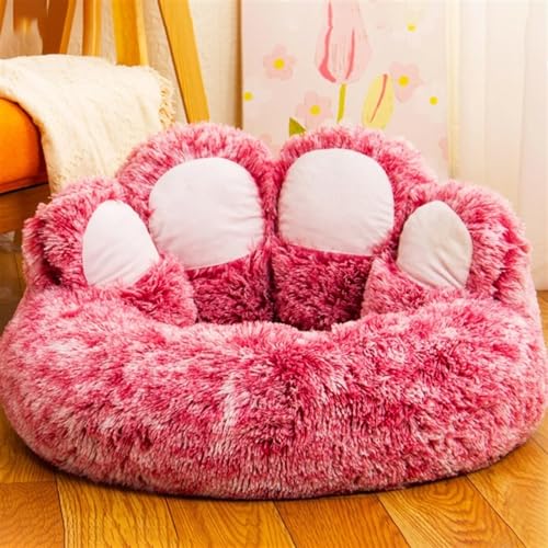 Katzenhöhle Katzenbett mit Super Weichem Flauschigem Katzenzelt Katzenkorb zum Schlafen für Kleine bis Mittlere Größe Katzen,Pink-L von QTRDFGE