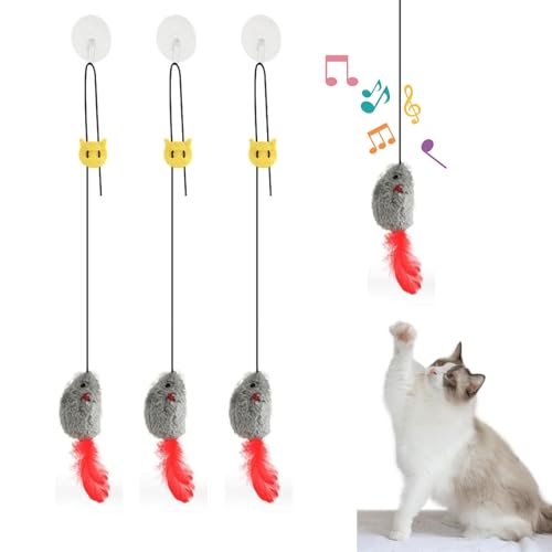 QTTRPCU 4 Stück Katzenspielzeug Türrahmen Elastische Maus mit Quietschgeräusch, Katzen Beschäftigung, Interaktives Selbstbeschäftigung Katze QTTRPCU 4 Stück Katzenspielzeug Türrahmen Elastische Maus mit Quietschgeräusch, Katzen Beschäftigung, Interaktives Selbstbeschäftigung Katze von QTTRPCU