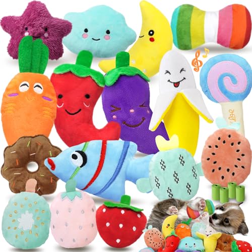 QTwoof Charming Chorus Hundespielzeug-Set, quietschend, Plüsch-Welpenspielzeug mit unwiderstehlich niedlichen Charakteren für kleine Hunde, interaktives Quietschspielzeug für Spaß und Zahnreinigung, QTwoof Charming Chorus Hundespielzeug-Set, quietschend, Plüsch-Welpenspielzeug mit unwiderstehlich niedlichen Charakteren für kleine Hunde, interaktives Quietschspielzeug für Spaß und Zahnreinigung, von QTwoof