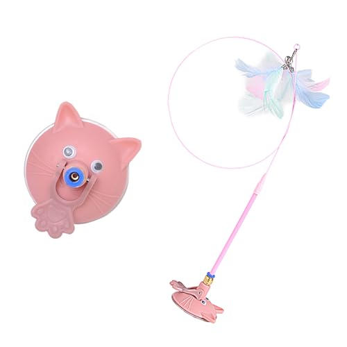 QUEENYARD Pet Stick, Haustierspielzeug, Kätzchen-Spielstab, Saugnapf, interaktives Kätzchen-Teaser, Übung und Unterhaltung für aktive Katzen von QUEENYARD