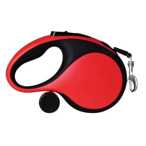 Quicdeer, Ausziehbare Hundeleine, 4,8 m, 50 kg, Rot von QUICDEER