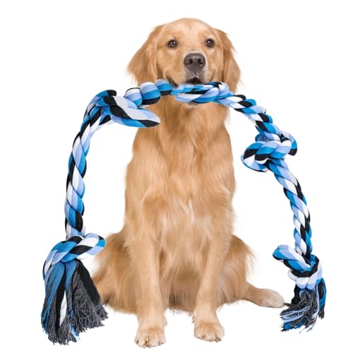 89,9 cm unzerstörbares Hundespielzeug aus Seil für aggressive Kauer, robustes Kauspielzeug, geknotetes Tauziehen für große, mittelgroße Hunde, Zahnreinigung 89,9 cm unzerstörbares Hundespielzeug aus Seil für aggressive Kauer, robustes Kauspielzeug, geknotetes Tauziehen für große, mittelgroße Hunde, Zahnreinigung von QUIIEOSKIA