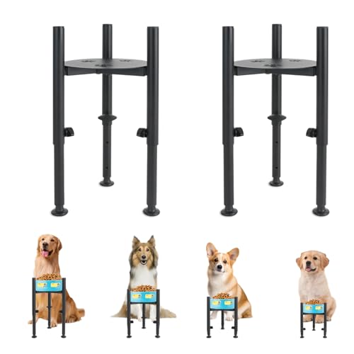 QUMENEY 1 Stück Erhöhte Pfote Druck Hundenapf Stand 4 Einstellbare Höhe 6-10" Breite Schüsseln Einzelne angehobene Hunde Schüsseln Halter Name Aufkleber Haustier Fütterungsstand von QUMENEY