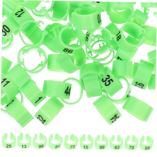 QUMIIRITY 100 Stück Pigeon Leg Rings Aluminium Nummerierte Vogel Beinbänder Tauben Identifikation Geflügel Fußringe für Brieftauben und Geflügel Zucht von QUMIIRITY